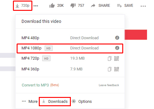 YouTube 1080p動画をダウンロードする方法