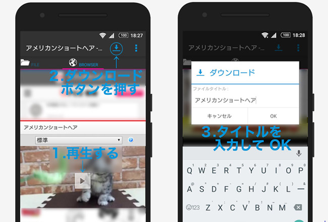 AndroidでのYouTubeダウンロードアプリ　Nukabira